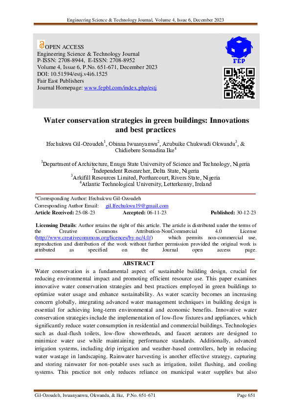 (PDF) Water conservation strategies in green buildings: Innovations and ...