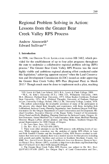 (PDF) Regional Problem Solving in Action: Lessons from the Greater Bear ...