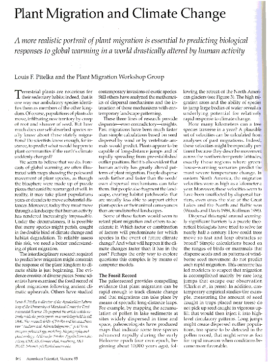 (PDF) Plant migration and climate change