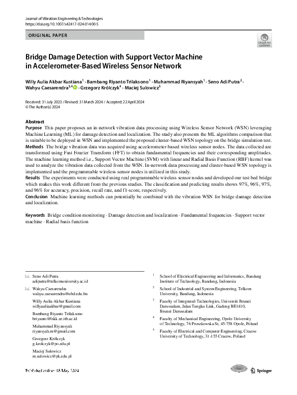 (PDF) Bridge Damage Detection with Support Vector Machine in ...