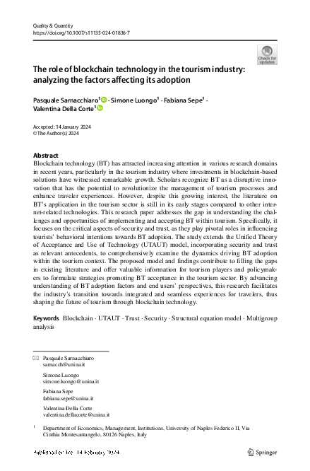 (PDF) The role of blockchain technology in the tourism industry ...