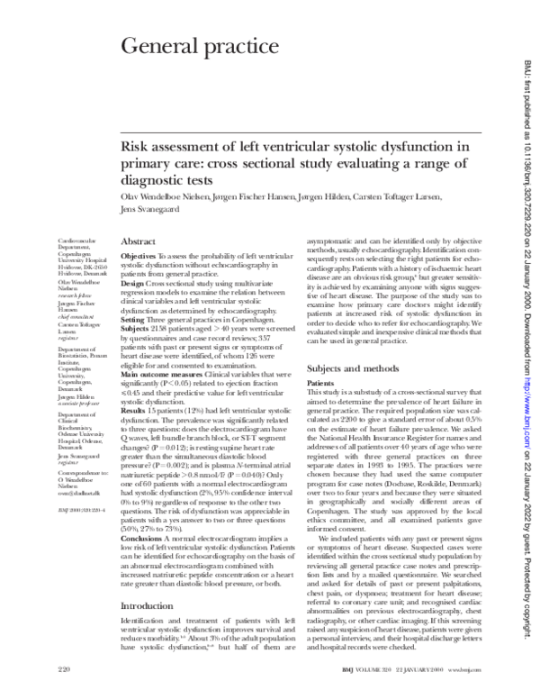 (PDF) Risk assessment of left ventricular systolic dysfunction in ...
