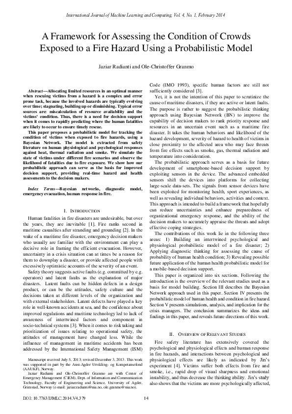 (PDF) A Framework for Assessing the Condition of Crowds Exposed to a ...