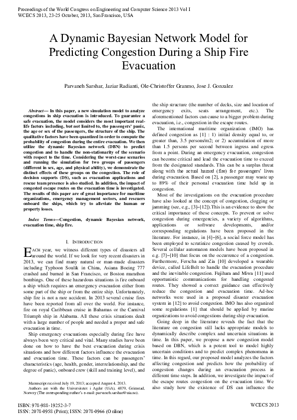 (PDF) A dynamic Bayesian network model for predicting congestion during ...