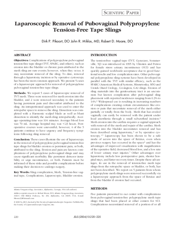 (PDF) SCIENTIFIC PAPER Laparoscopic Removal of Pubovaginal ...