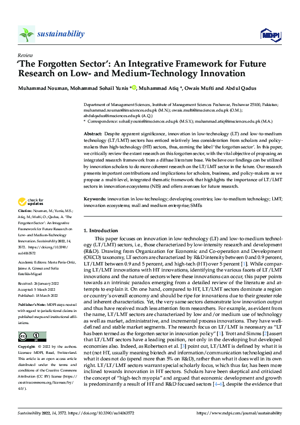 (PDF) ‘The Forgotten Sector’: An Integrative Framework for Future ...