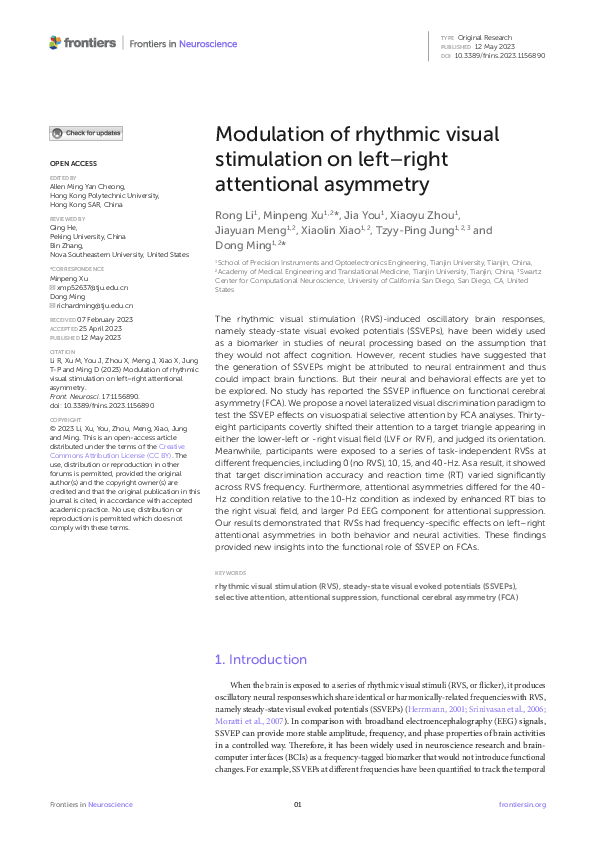 (PDF) Modulation of rhythmic visual stimulation on left–right ...