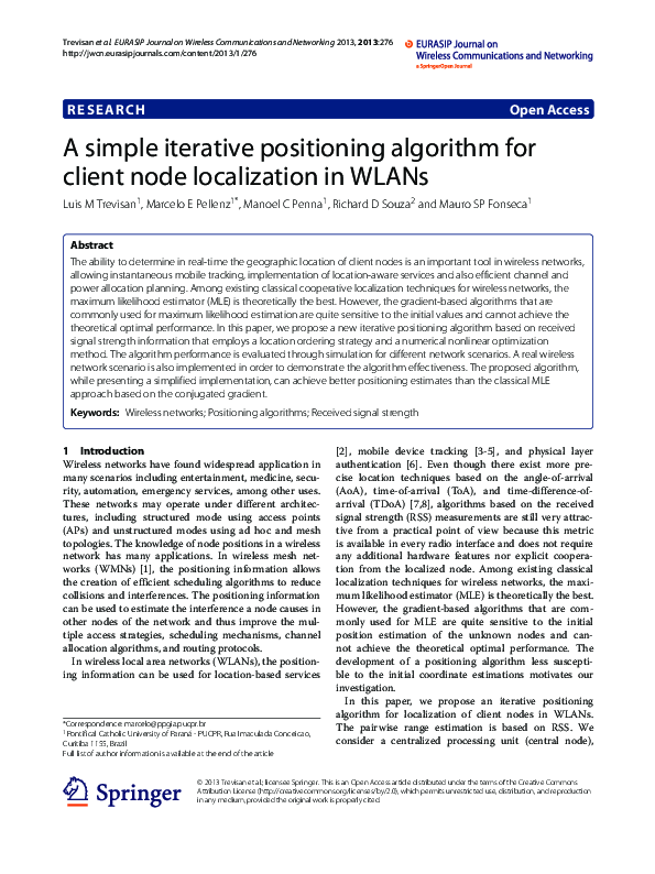 (PDF) A simple iterative positioning algorithm for client node ...