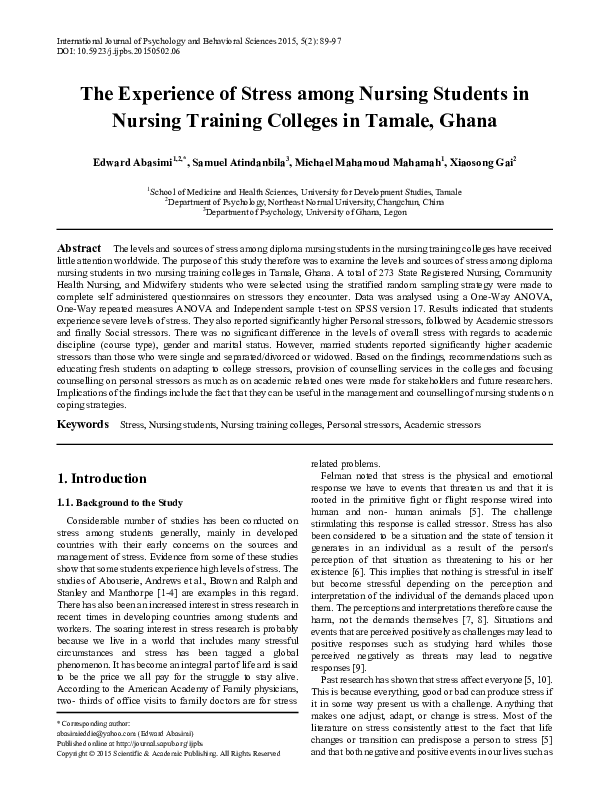 (PDF) Effect of Yoga Nidra on Stress among Nursing Students in Selected ...
