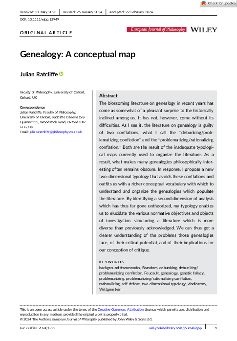 (PDF) Genealogy: A conceptual map