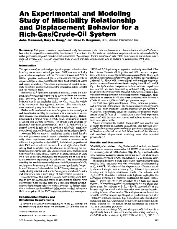 (PDF) An Experimental and Modeling Study of Miscibility Relationship ...