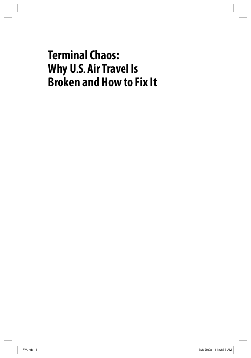 (PDF) Terminal Chaos Why U.S. Air Travel Is Broken and How to Fix It