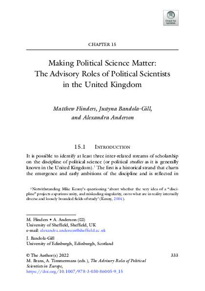 (PDF) Making Political Science Matter: The Advisory Roles of Political ...