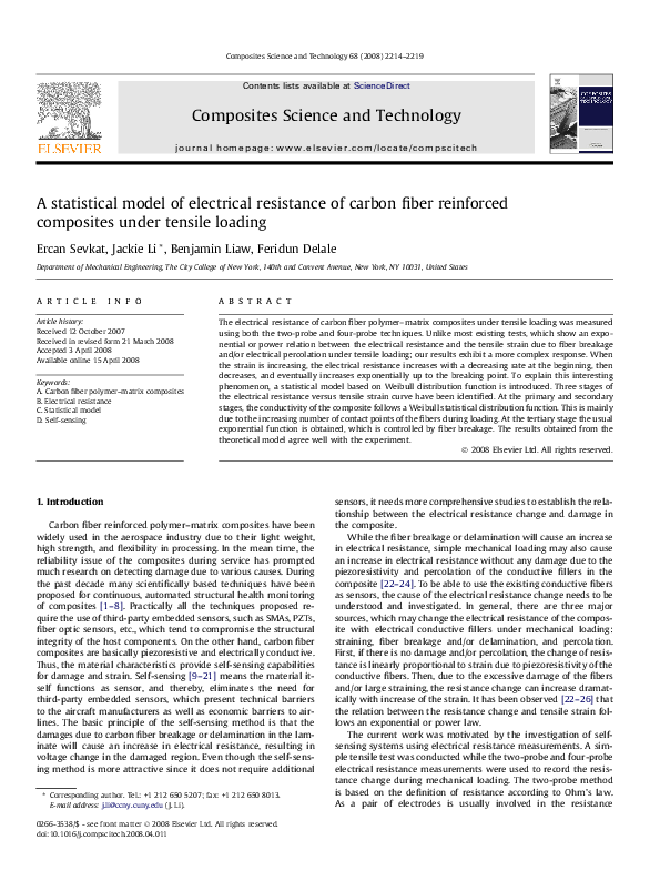 (PDF) A statistical model of electrical resistance of carbon fiber ...
