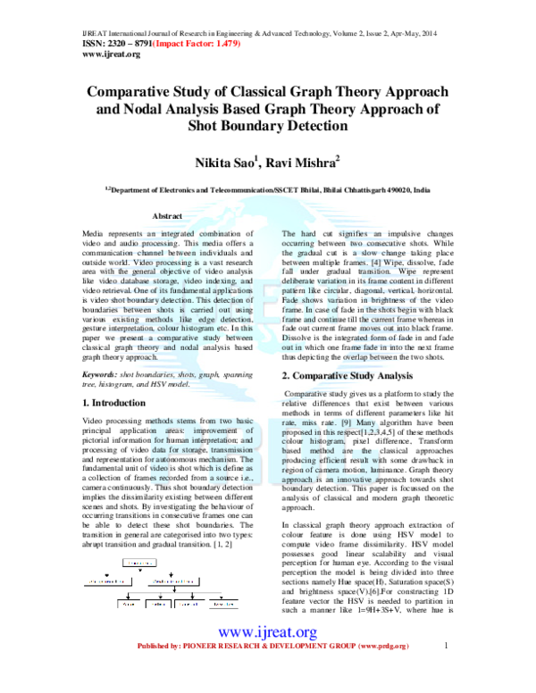 (PDF) Comparative Study of Classical Graph Theory Approach and Nodal ...