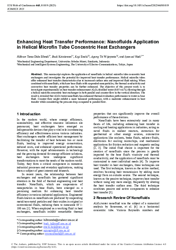 (PDF) Enhancing Heat Transfer Performance: Nanofluids Application in ...