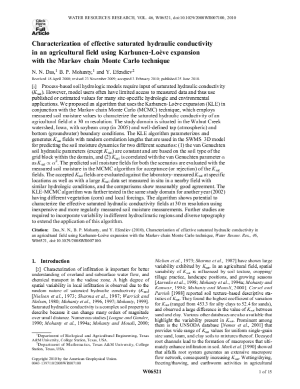 (PDF) Characterization of effective saturated hydraulic conductivity in ...