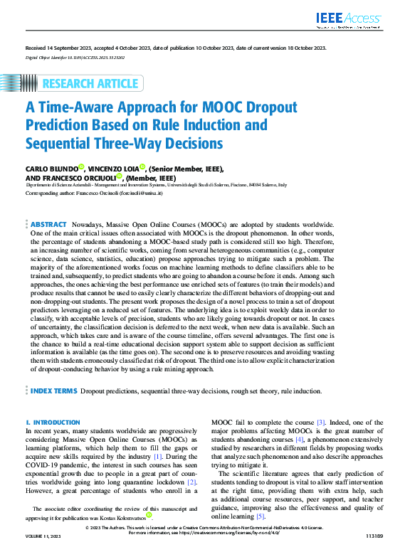 (PDF) A Time-Aware Approach for MOOC Dropout Prediction Based on Rule ...
