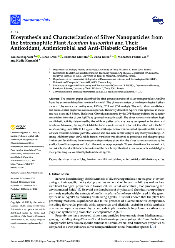 (PDF) Biosynthesis and Characterization of Silver Nanoparticles from ...