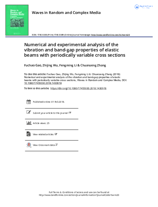 (PDF) Numerical and experimental analysis of the vibration ...