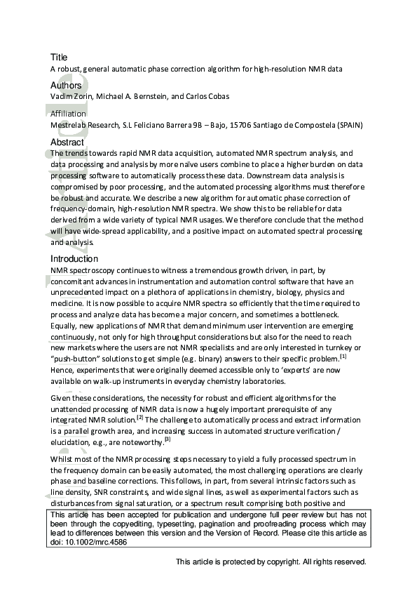 (PDF) A robust, general automatic phase correction algorithm for high ...