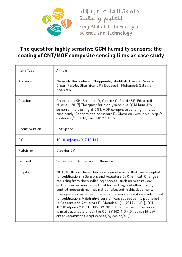 (PDF) The quest for highly sensitive QCM humidity sensors: The coating ...