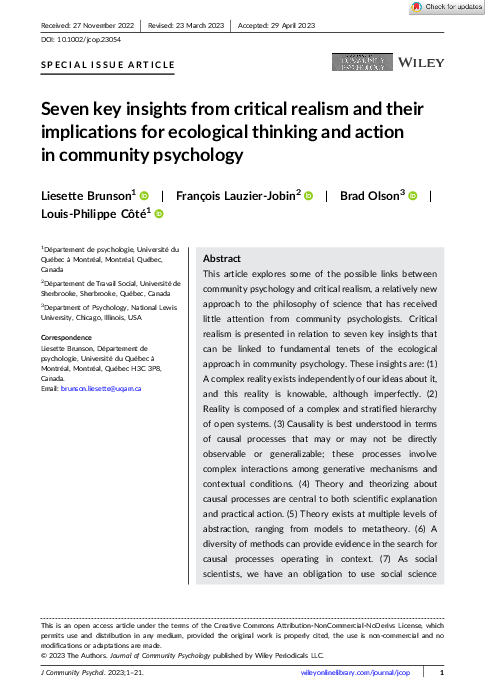 (PDF) Seven key insights from critical realism and their implications ...
