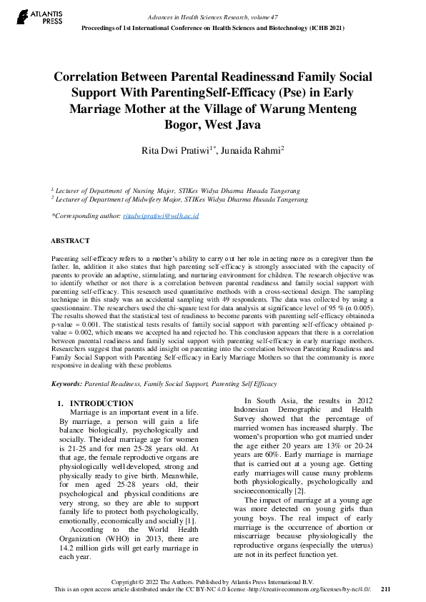 (PDF) Correlation Between Parental Readiness and Family Social Support ...