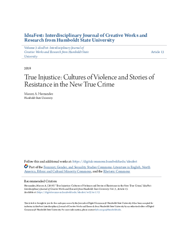 (PDF) True Injustice: Cultures of Violence and Stories of Resistance in ...