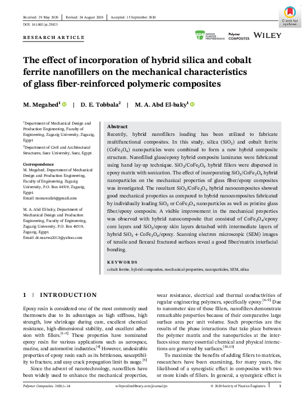 (PDF) The effect of incorporation of hybrid silica and cobalt ferrite ...