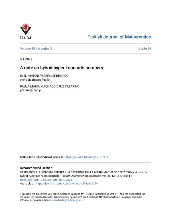 (PDF) A note on hybrid hyper Leonardo numbers