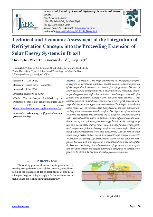 (PDF) Technical and Economic Assessment of the Integration of ...