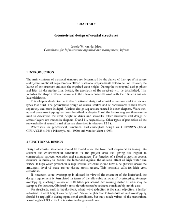 (PDF) Geometrical design of coastal structures