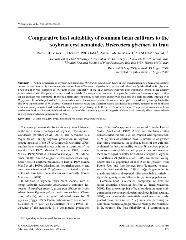 (PDF) Comparative host suitability of common bean cultivars to the ...