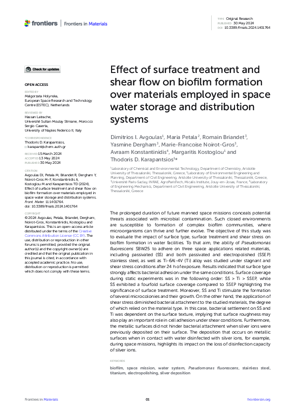 (PDF) Effect of surface treatment and shear flow on biofilm formation ...