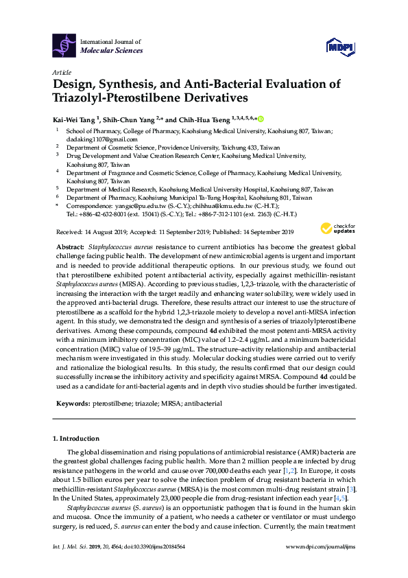 (PDF) Design, synthesis and antibacterial evaluation of low toxicity ...
