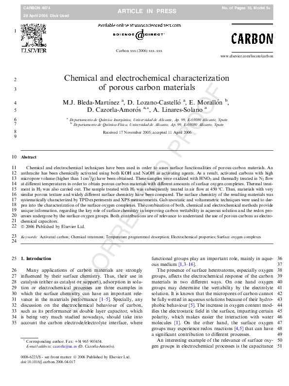 (PDF) Chemical and electrochemical characterization of porous carbon ...