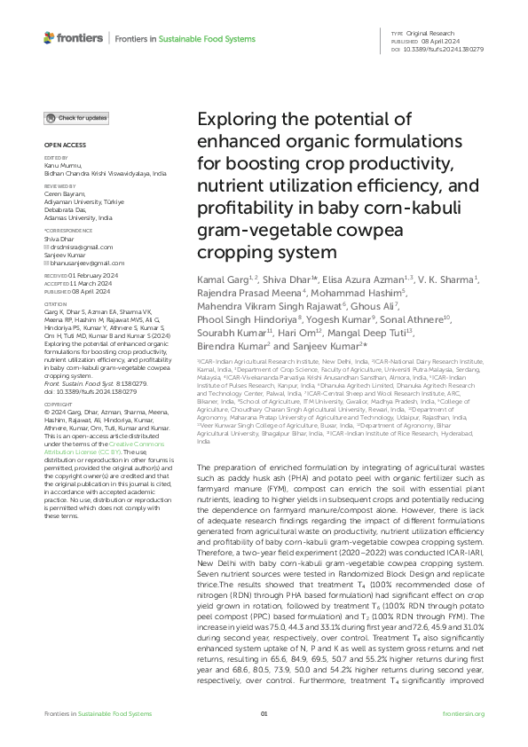 (PDF) Exploring the potential of enhanced organic formulations for ...