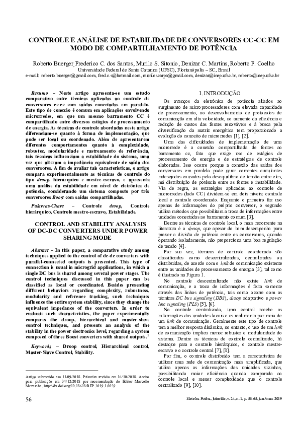 (PDF) Control and Stability Analysis of DC-DC Converters Under Power ...