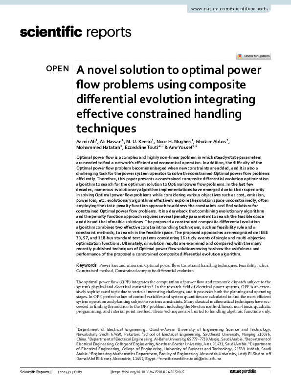 (PDF) A novel solution to optimal power flow problems using composite ...