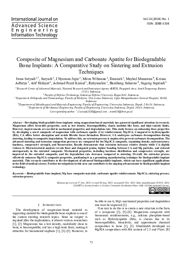 (PDF) Composite of Magnesium and Carbonate Apatite for Biodegradable ...