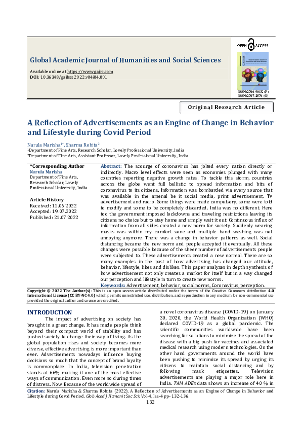 (PDF) A Reflection of Advertisements as an Engine of Change in Behavior ...