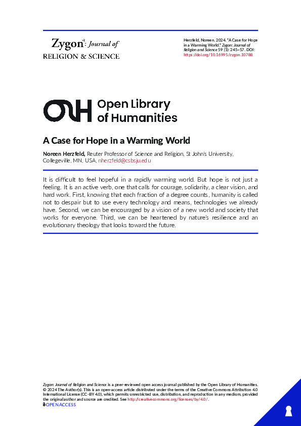 (PDF) A Case for Hope in a Warming World