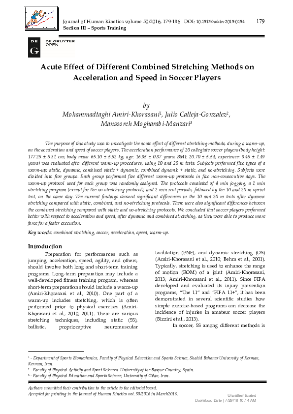 (PDF) Acute Effect of Different Combined Stretching Methods on ...