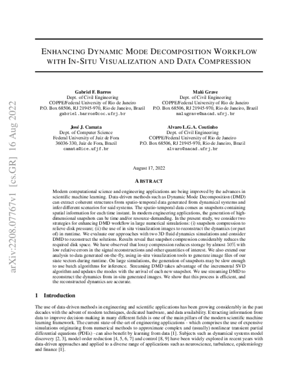 (PDF) Enhancing Dynamic Mode Decomposition Workflow with In-Situ ...