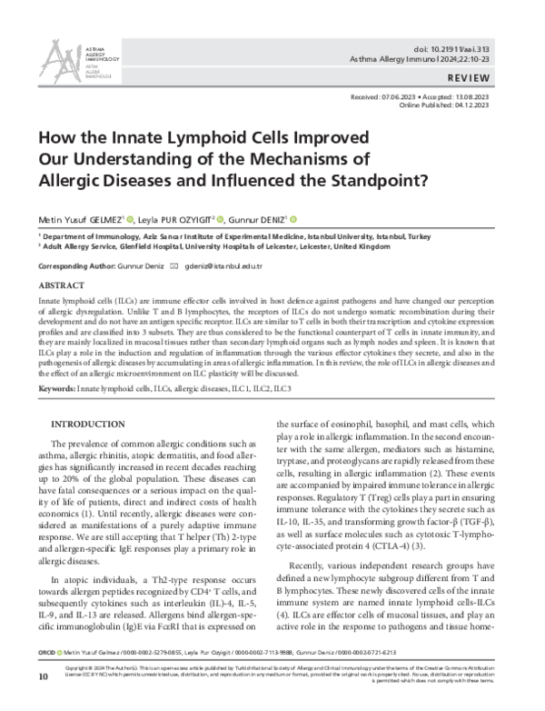 (PDF) How the Innate Lymphoid Cells Improved Our Understanding of the ...