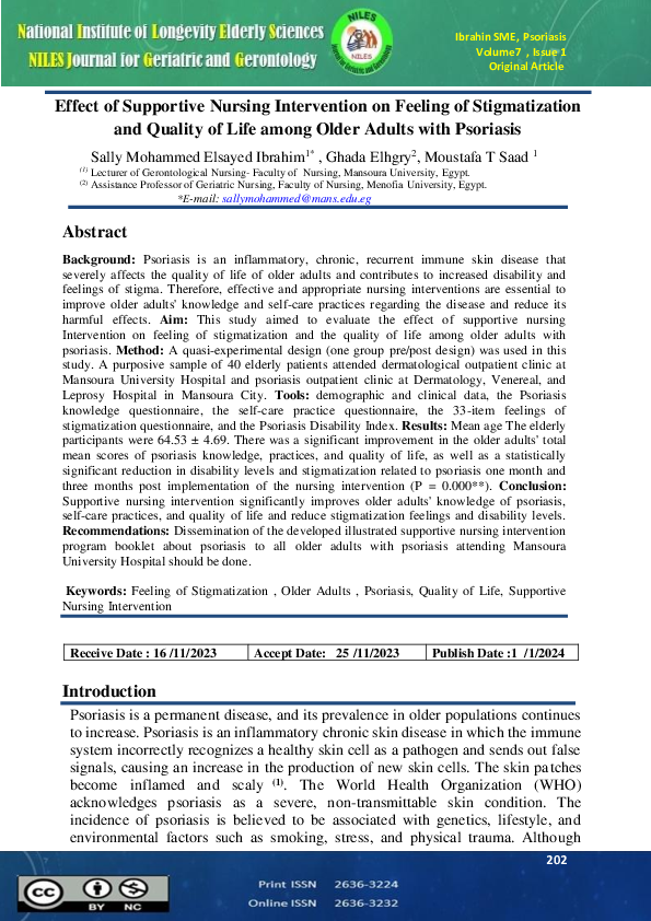 (PDF) Effect of Supportive Nursing Intervention on Feeling of ...