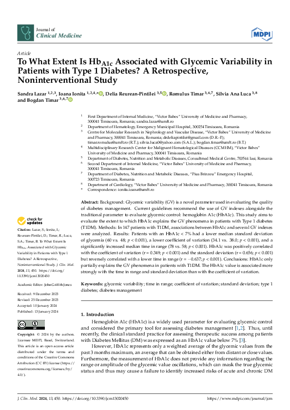 (PDF) To What Extent Is HbA1c Associated with Glycemic Variability in ...