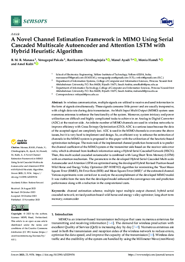 (PDF) A Novel Channel Estimation Framework in MIMO Using Serial ...