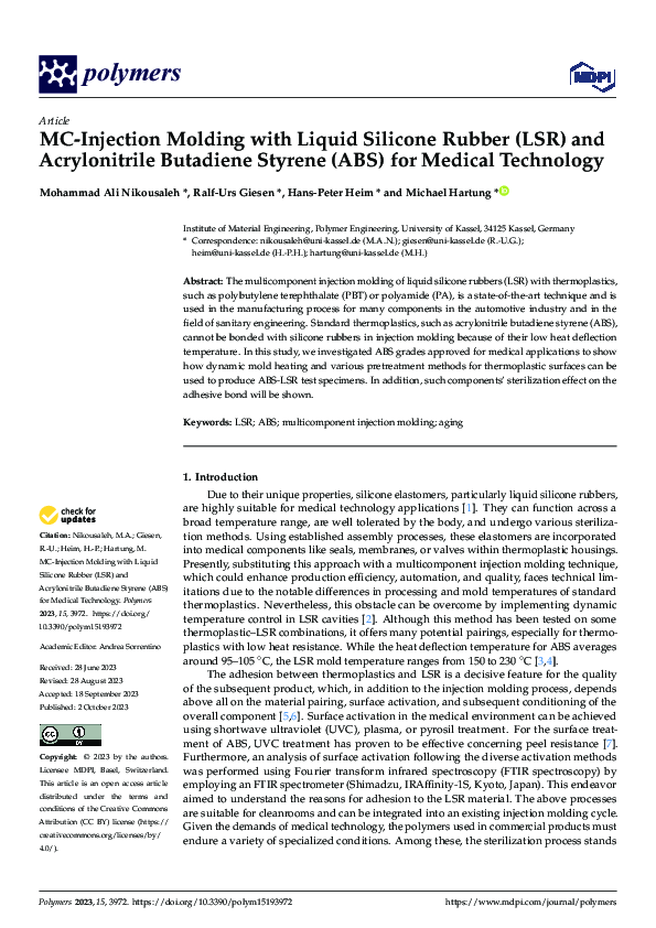 (PDF) MC-Injection Molding with Liquid Silicone Rubber (LSR) and ...